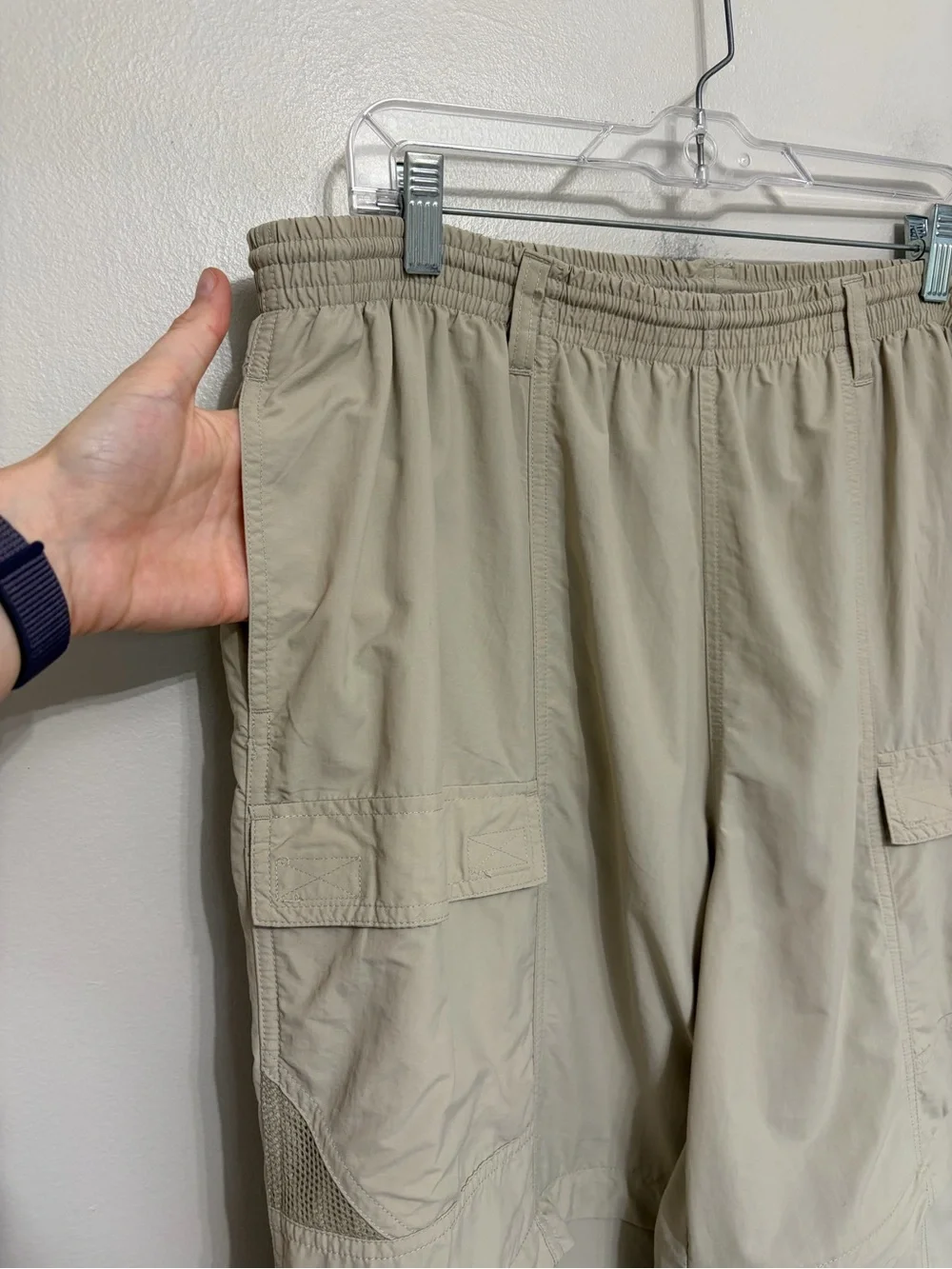 Men’s Columbia PFG Convertible Zip Off Cargo Pants 32” Khaki Tan - Size XL